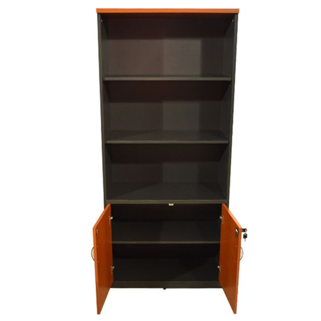 Professional office bookcase HM2014.03 cherry color with 2 doors 80Χ39Χ179cm [3]