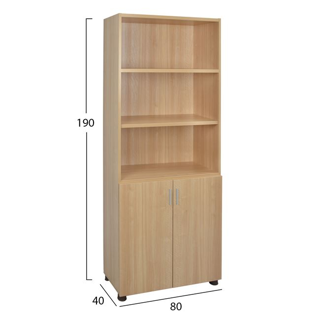 Professional office bookcase in oak color HM2055.11 80x40x190 cm. [2]