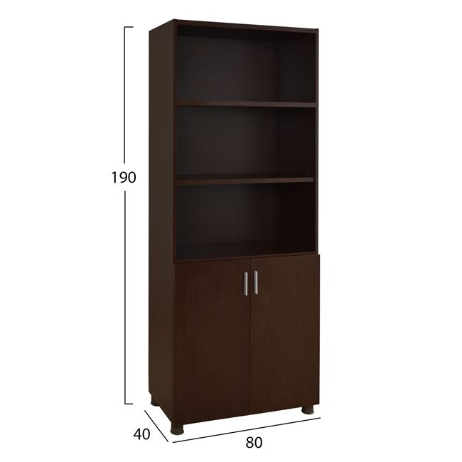 Professional office bookcase in wenge color HM2055.12 80x40x190 cm. [2]