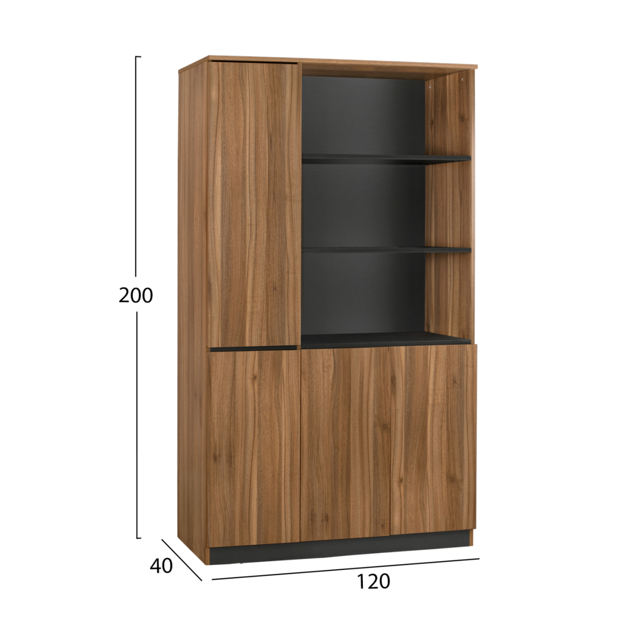 Professional office bookcase Supreme 120x40x200Η HM2353 [2]