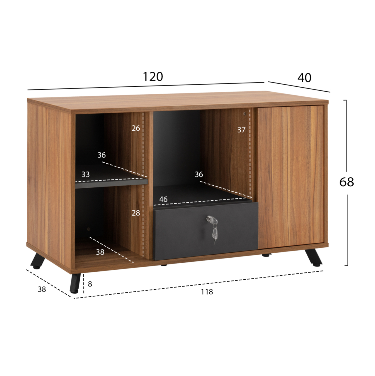 Professional Office cabinet Supreme HM2375 120x40x68cm [2]
