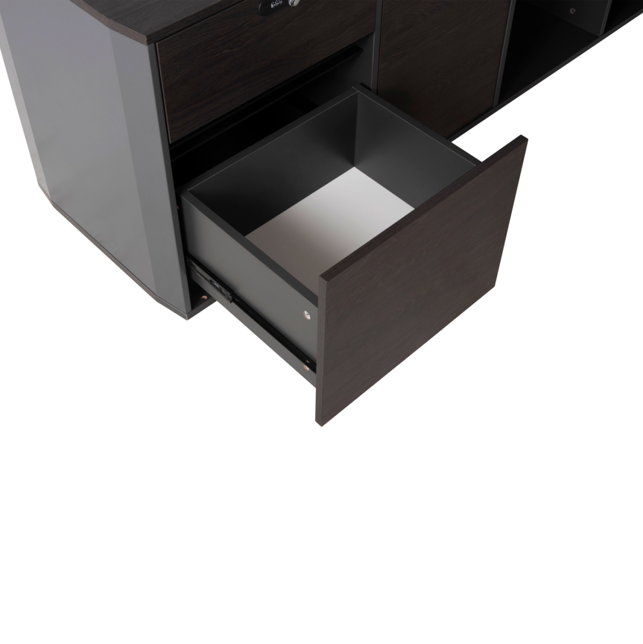PROFESSIONAL OFFICE DESK LEFT CORNER ROSEWOOD HM2083L 220x180x76Hcm [9]
