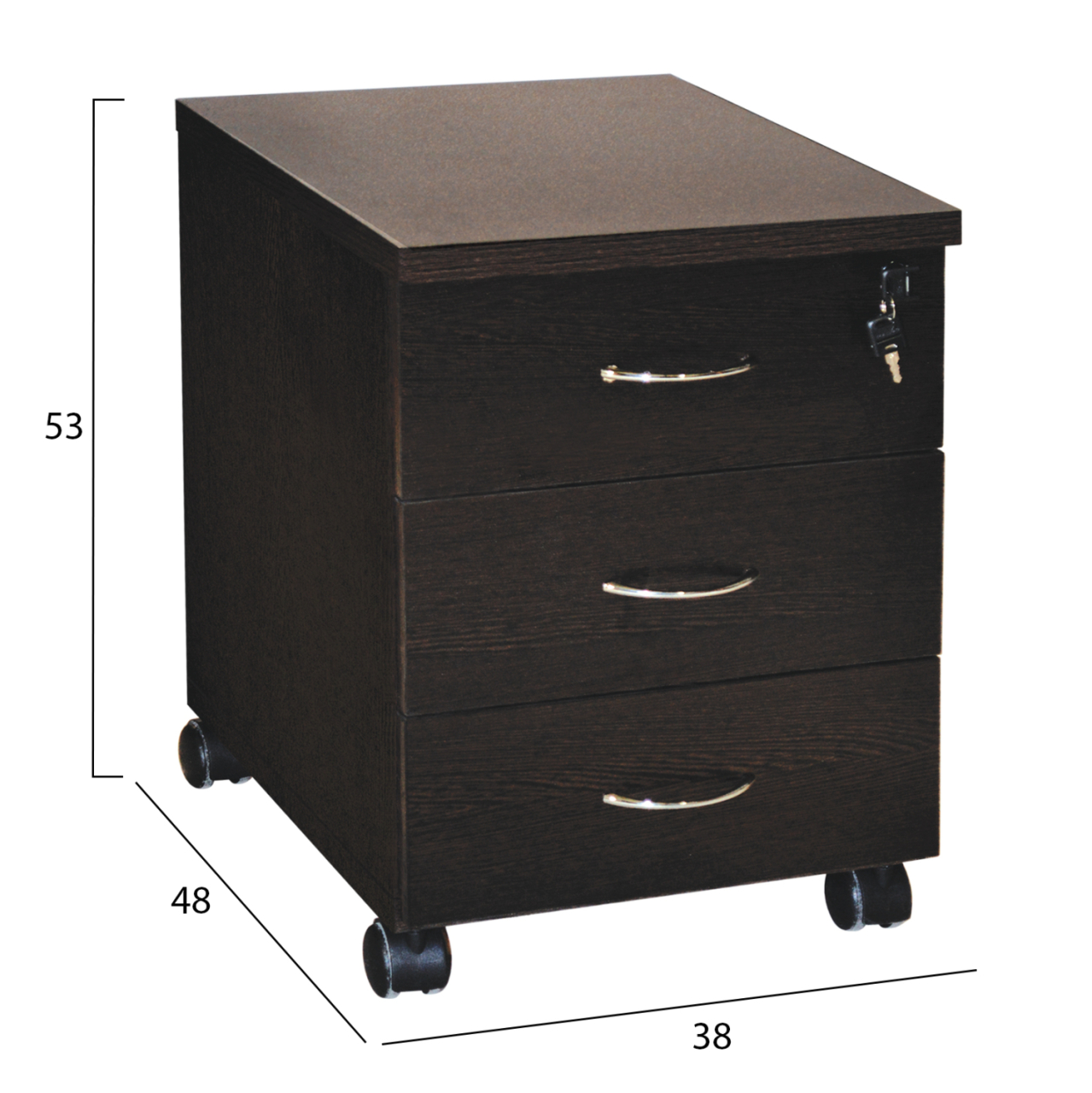 Professional office drawer HM2011.02 wenge with 3 drawers 38X48X53cm [2]