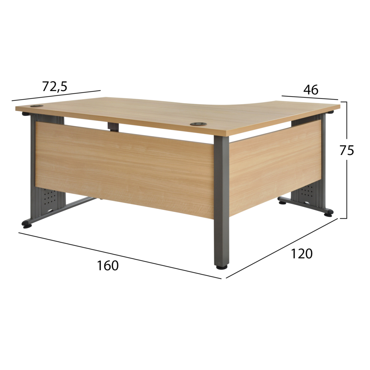 Professional office HM2043.01L Oak left corner 160x120x75 [2]