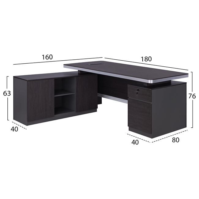 Professional office left corner HM2092L Rosewood 180x160x76cm [2]