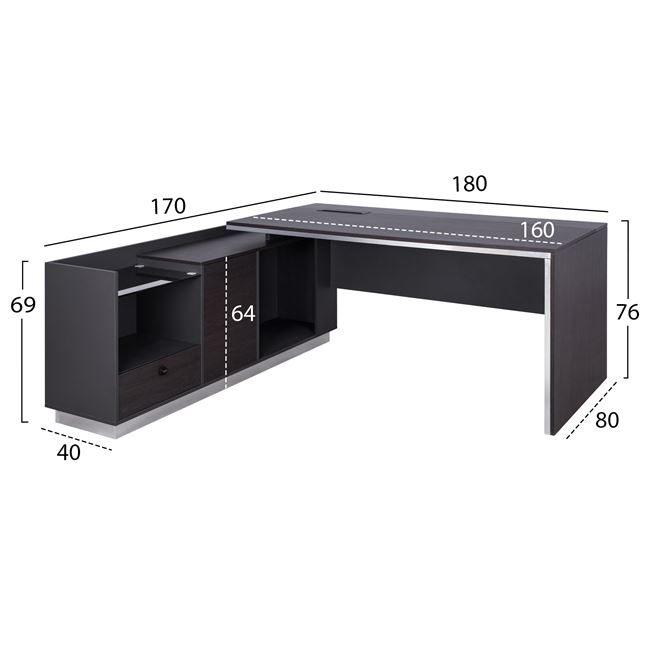 Professional Office Left Corner Rosewood HM2086L 180x170x76cm [2]