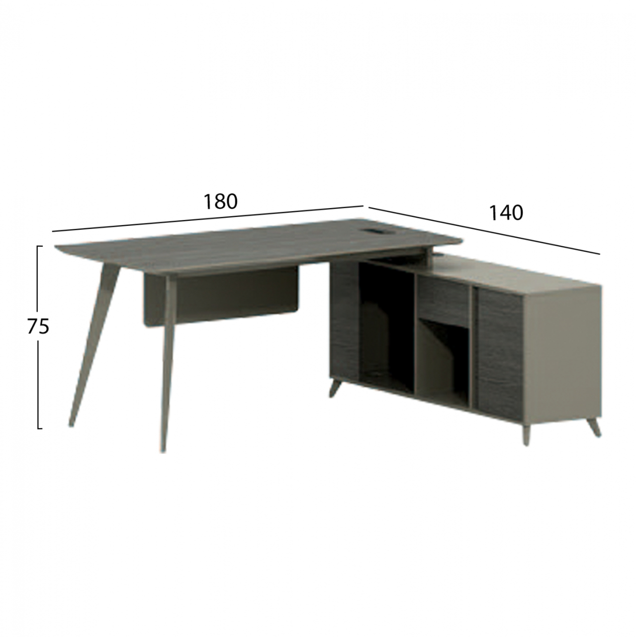 Professional Office Lux Series 180x140x75 Reversible corner mocha and ash HM2116 [2]