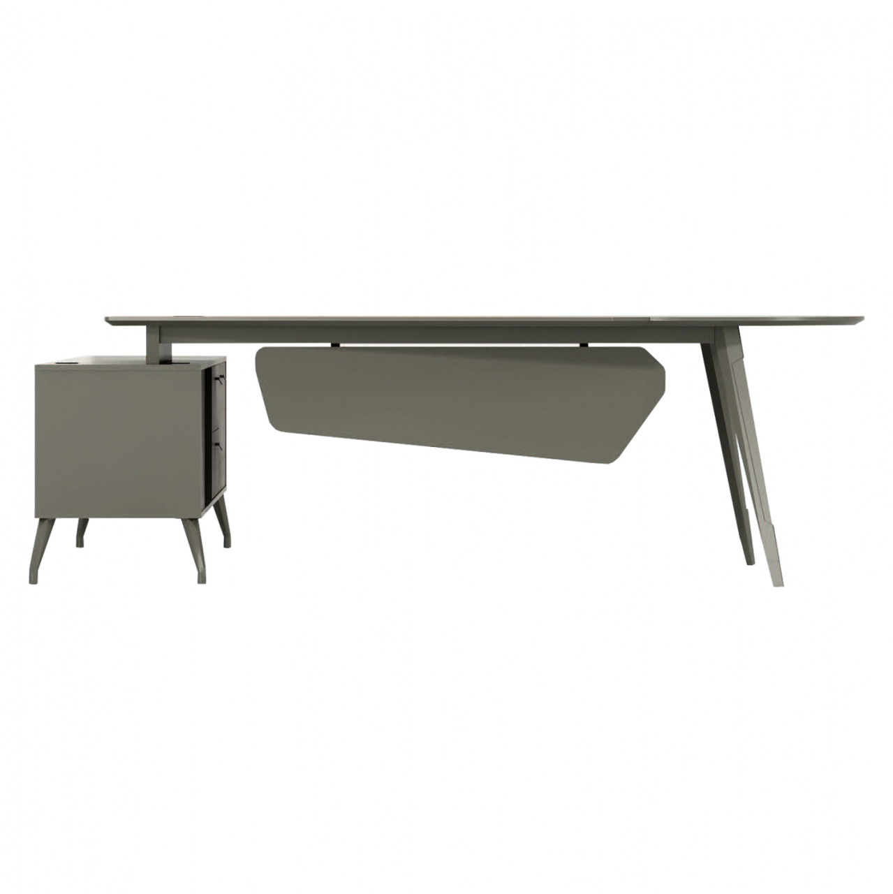 Professional office Lux Series 237x160x75 Right Corner mocha and ash color HM2117R [2]