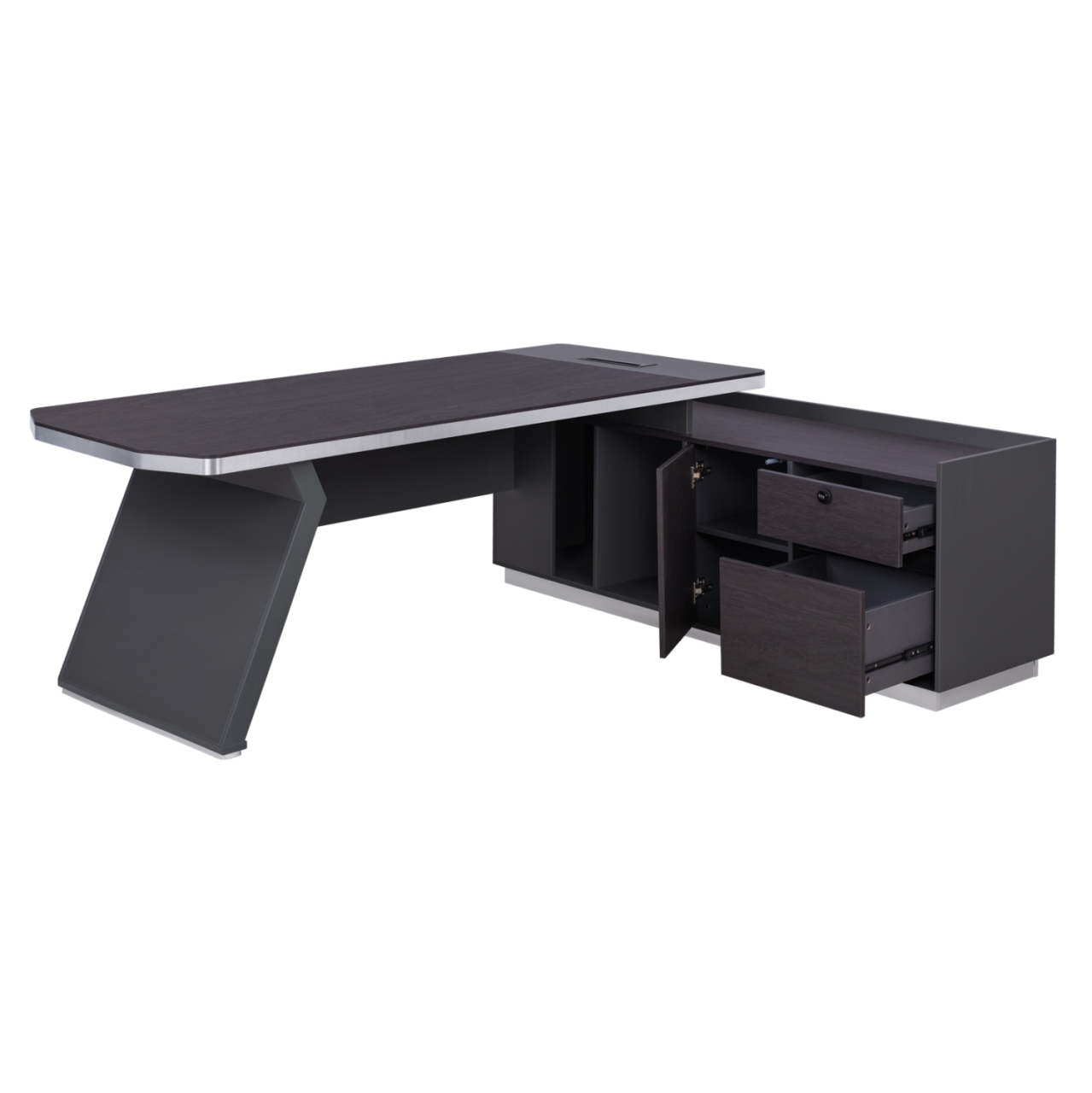 Professional office right corner Rosewood HM2084R 220x180x76cm [3]