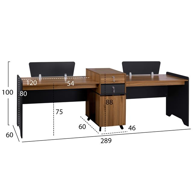 Professional Office Supreme HM2350 2/People 289x60x100cm [2]