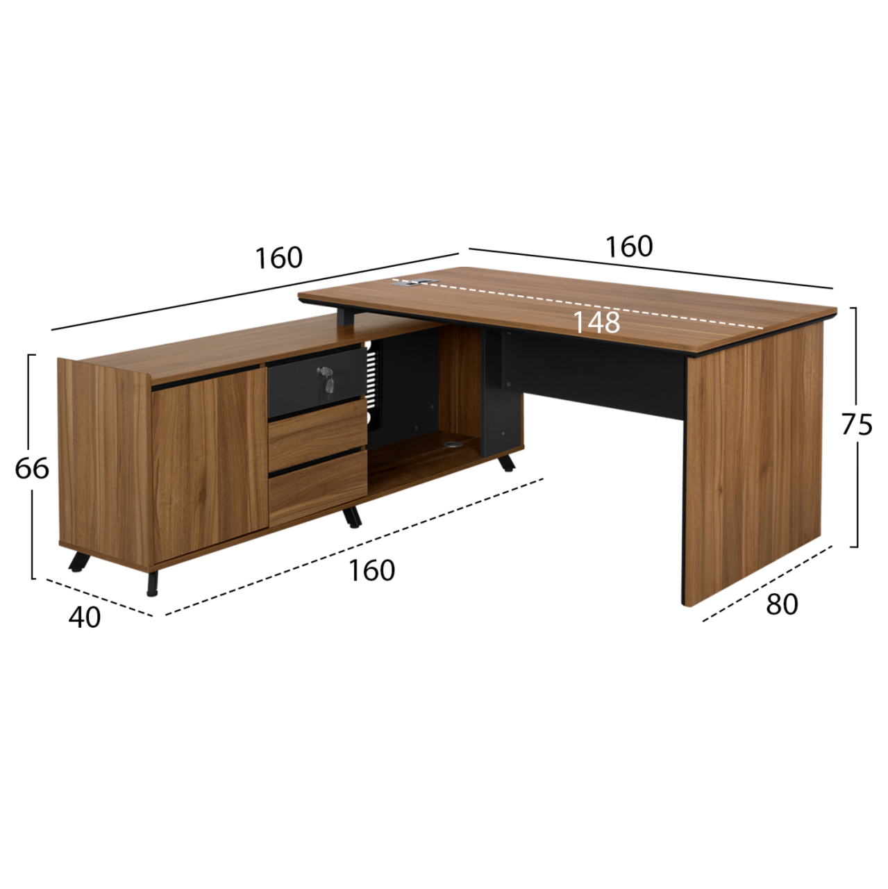 Professional Office with reversible angle Supreme 160x160x75cm HM2348 [2]