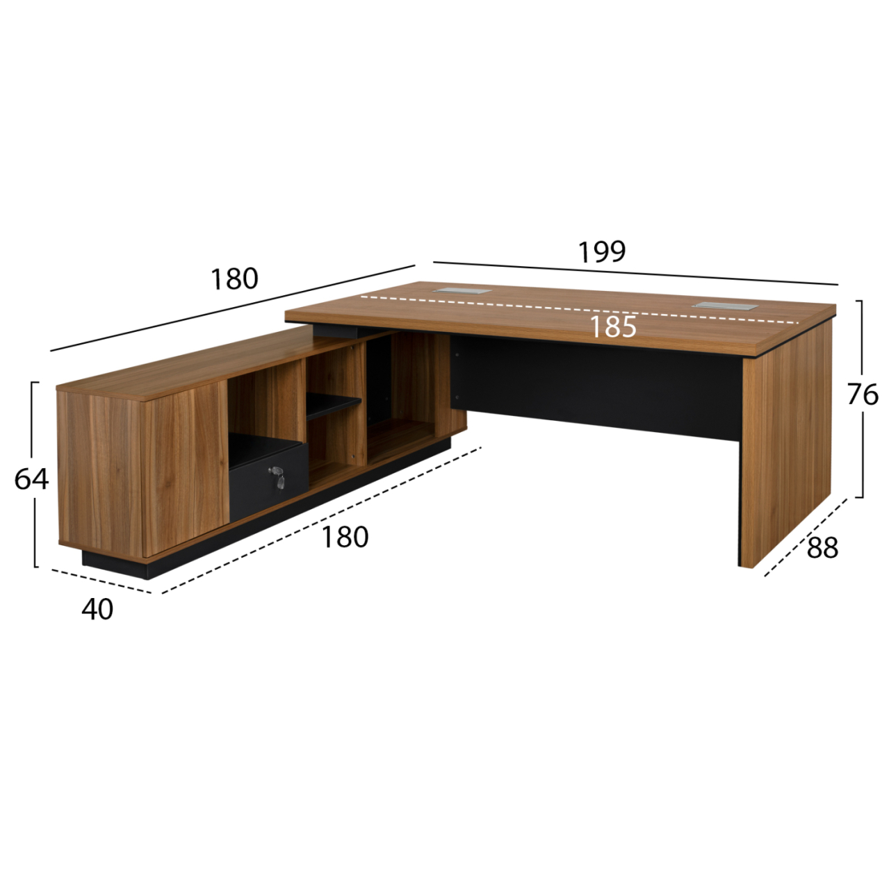 Professional office with reversible angle Supreme 199x180x76cm HM2347 [2]