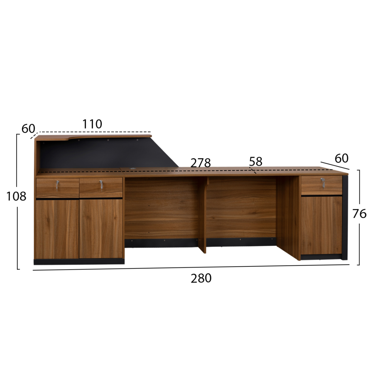 Professional Reception Desk HM2352 280x62x108cm [2]