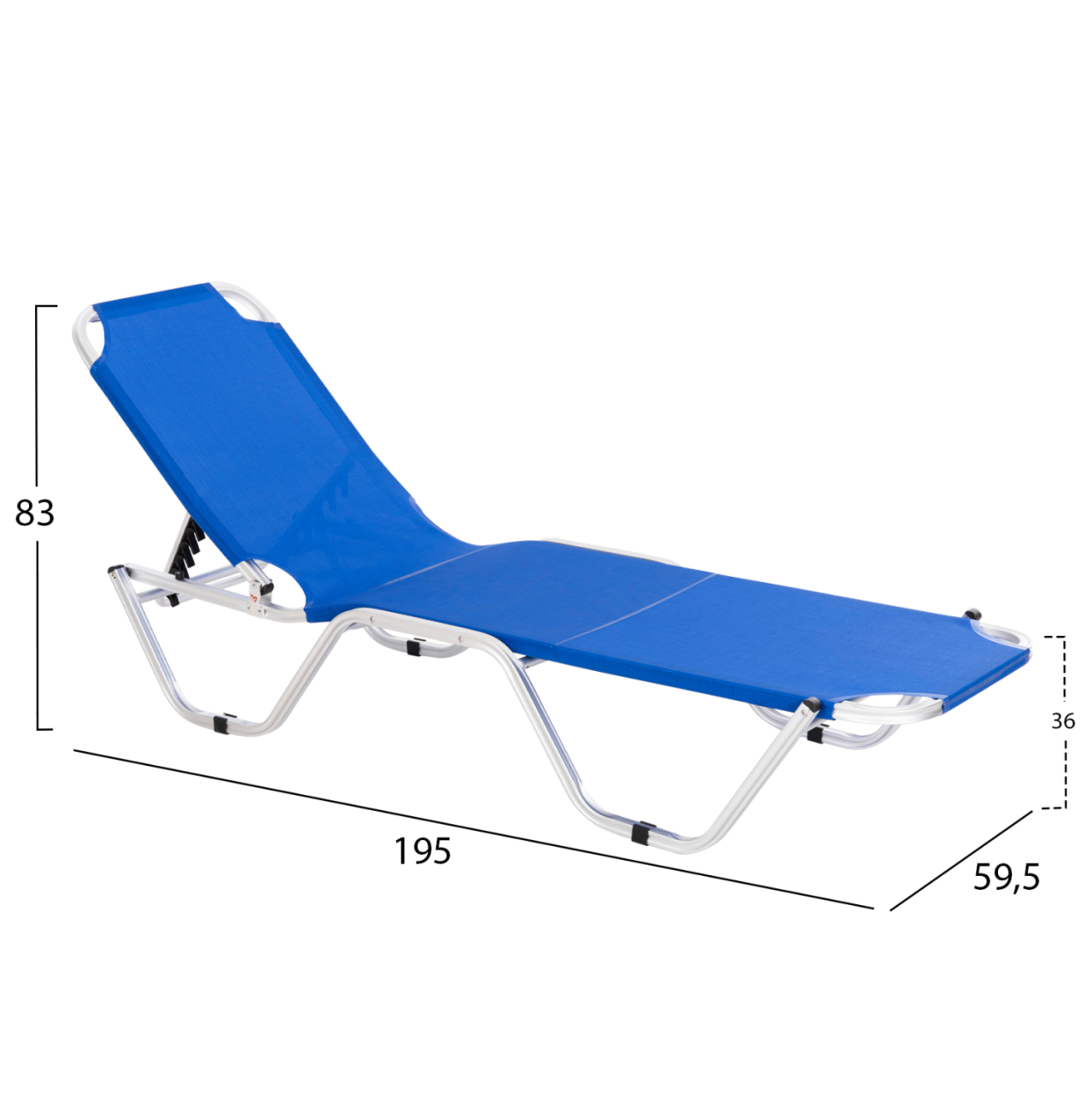 Professional Sunbed Aluminum HM5071.01 Blue 60x195x30 cm [2]