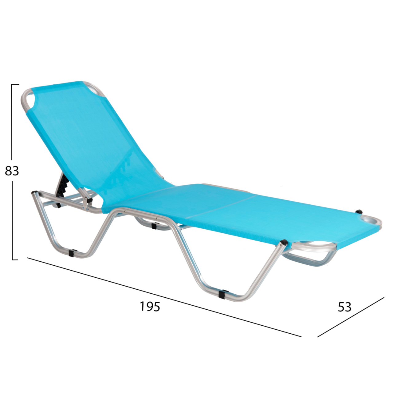 Professional Sunbed Aluminum HM5071.08 Light Blue 60x195x30 cm [2]