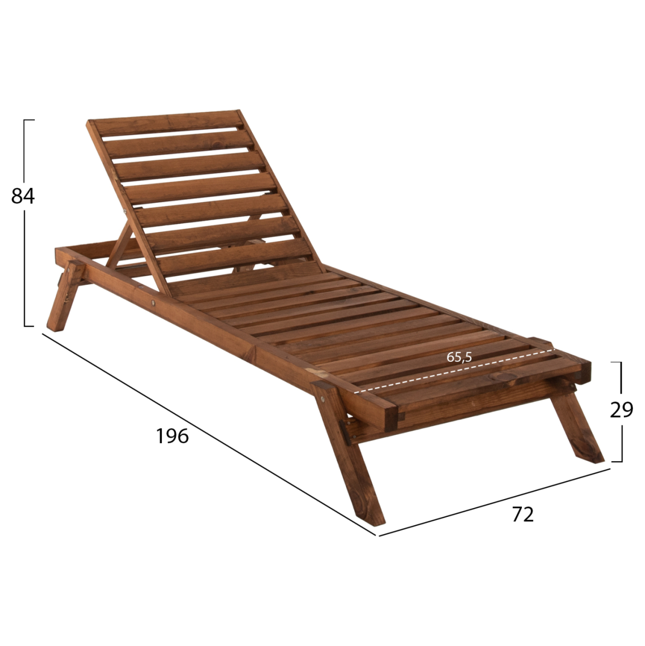 PROFESSIONAL SUNBED HM11431.01 FIR WOOD IN WALNUT SHADE 72x196x29-84H cm. [2]