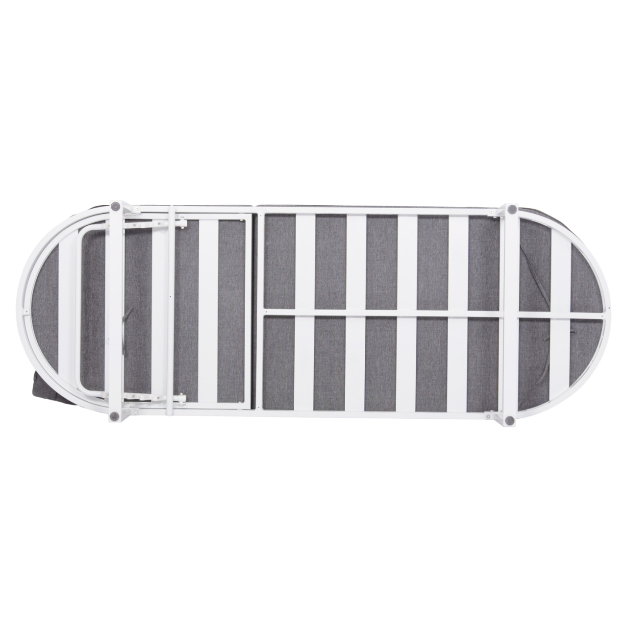 PROFESSIONAL SUNLOUNGER MALLOW HM10715.01 WHITE ALUMINUM and GREY CUSHION 198x71x40,5-103Hcm. [6]
