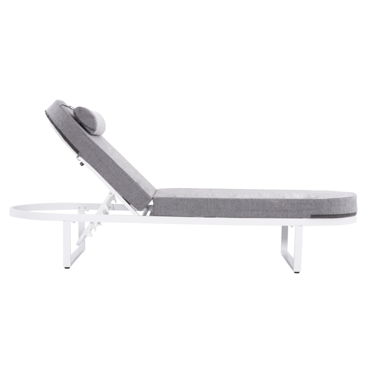 PROFESSIONAL SUNLOUNGER MALLOW HM10715.01 WHITE ALUMINUM and GREY CUSHION 198x71x40,5-103Hcm. [3]