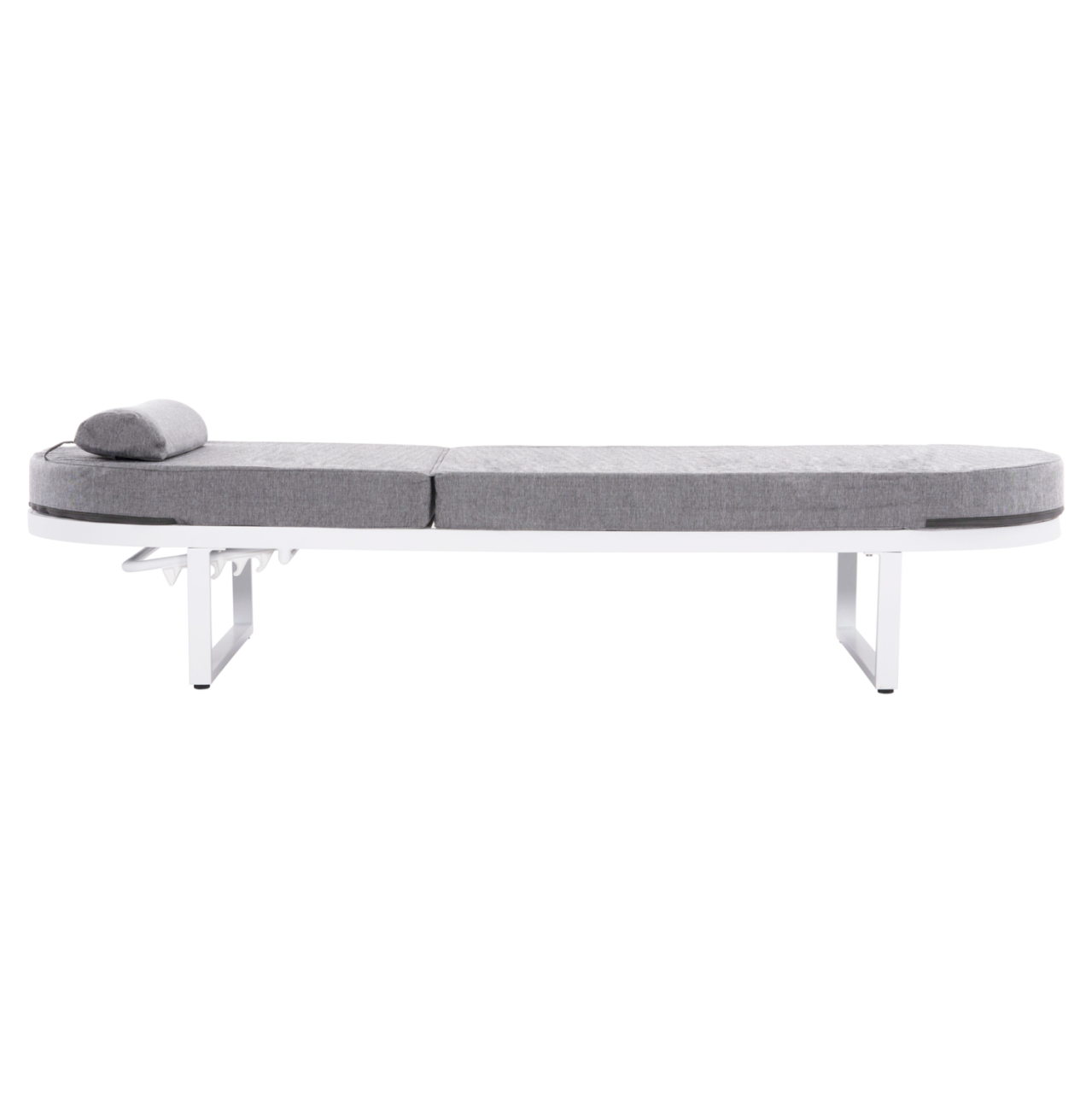 PROFESSIONAL SUNLOUNGER MALLOW HM10715.01 WHITE ALUMINUM and GREY CUSHION 198x71x40,5-103Hcm. [4]