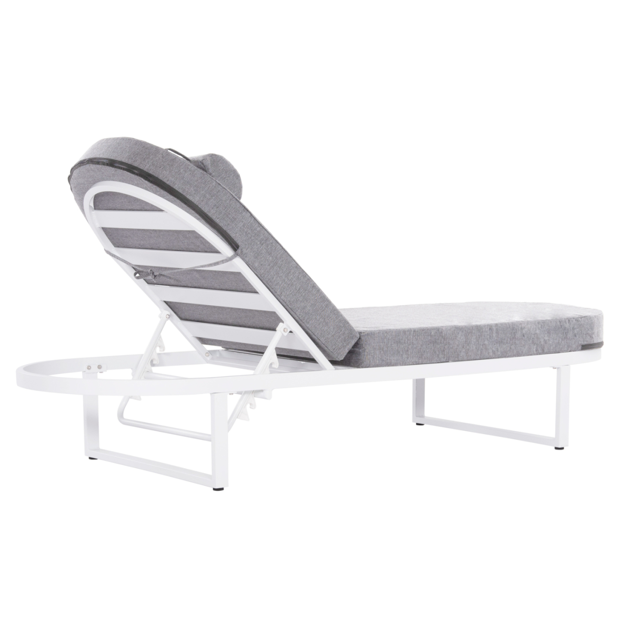 PROFESSIONAL SUNLOUNGER MALLOW HM10715.01 WHITE ALUMINUM and GREY CUSHION 198x71x40,5-103Hcm. [5]