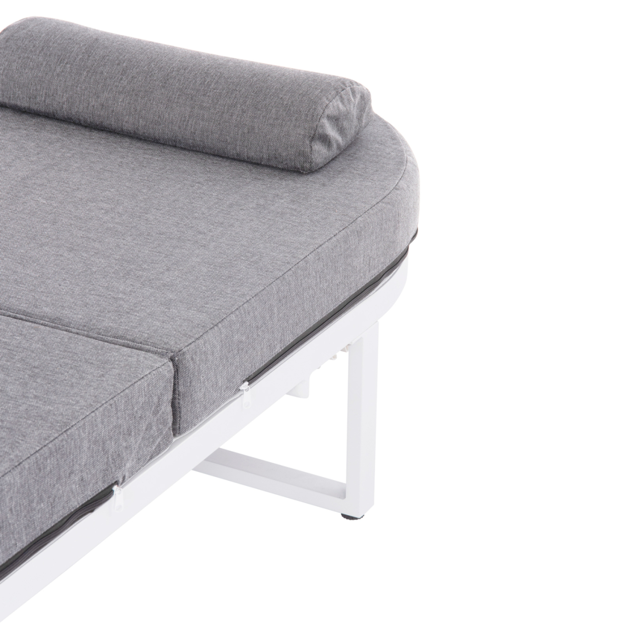 PROFESSIONAL SUNLOUNGER MALLOW HM10715.01 WHITE ALUMINUM and GREY CUSHION 198x71x40,5-103Hcm. [9]