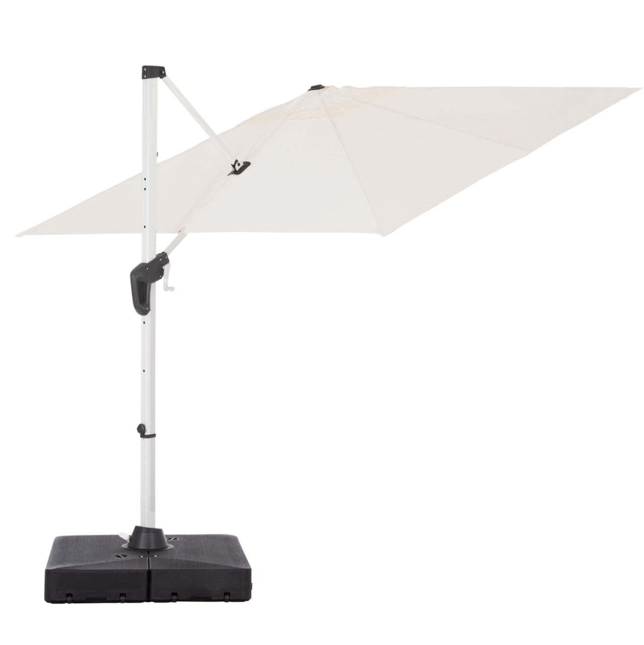 PROFESSIONAL UMBRELLA 2.7x2.7m WITH WATER BASE JAVANTE HM10857.02 WHITE ALUM. and SHADE [5]
