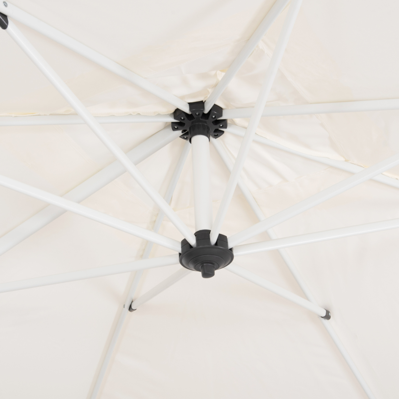 PROFESSIONAL UMBRELLA 2.7x2.7m WITH WATER BASE JAVANTE HM10857.02 WHITE ALUM. and SHADE [7]