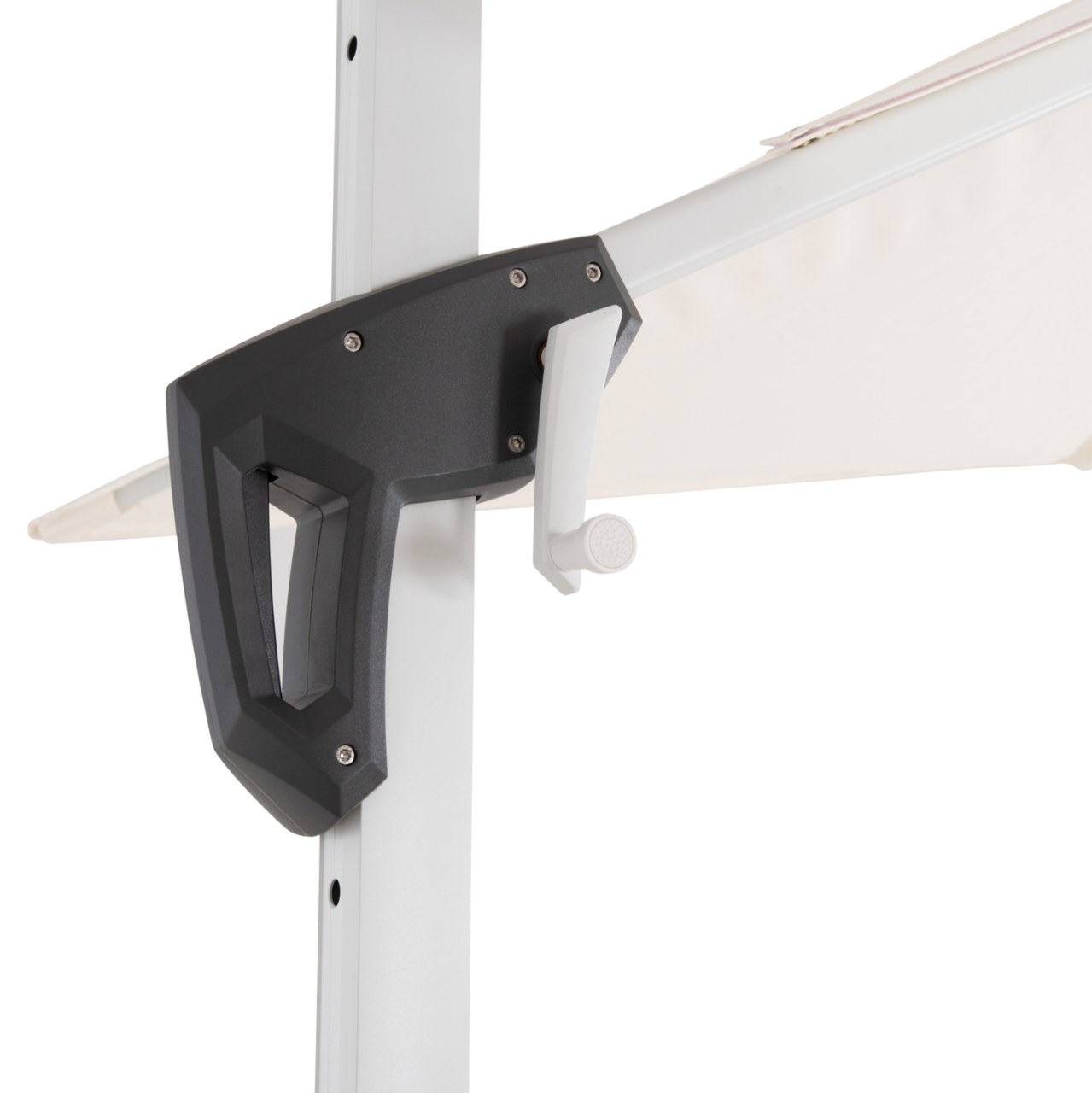 PROFESSIONAL UMBRELLA 2.7x2.7m WITH WATER BASE JAVANTE HM10857.02 WHITE ALUM. and SHADE [8]