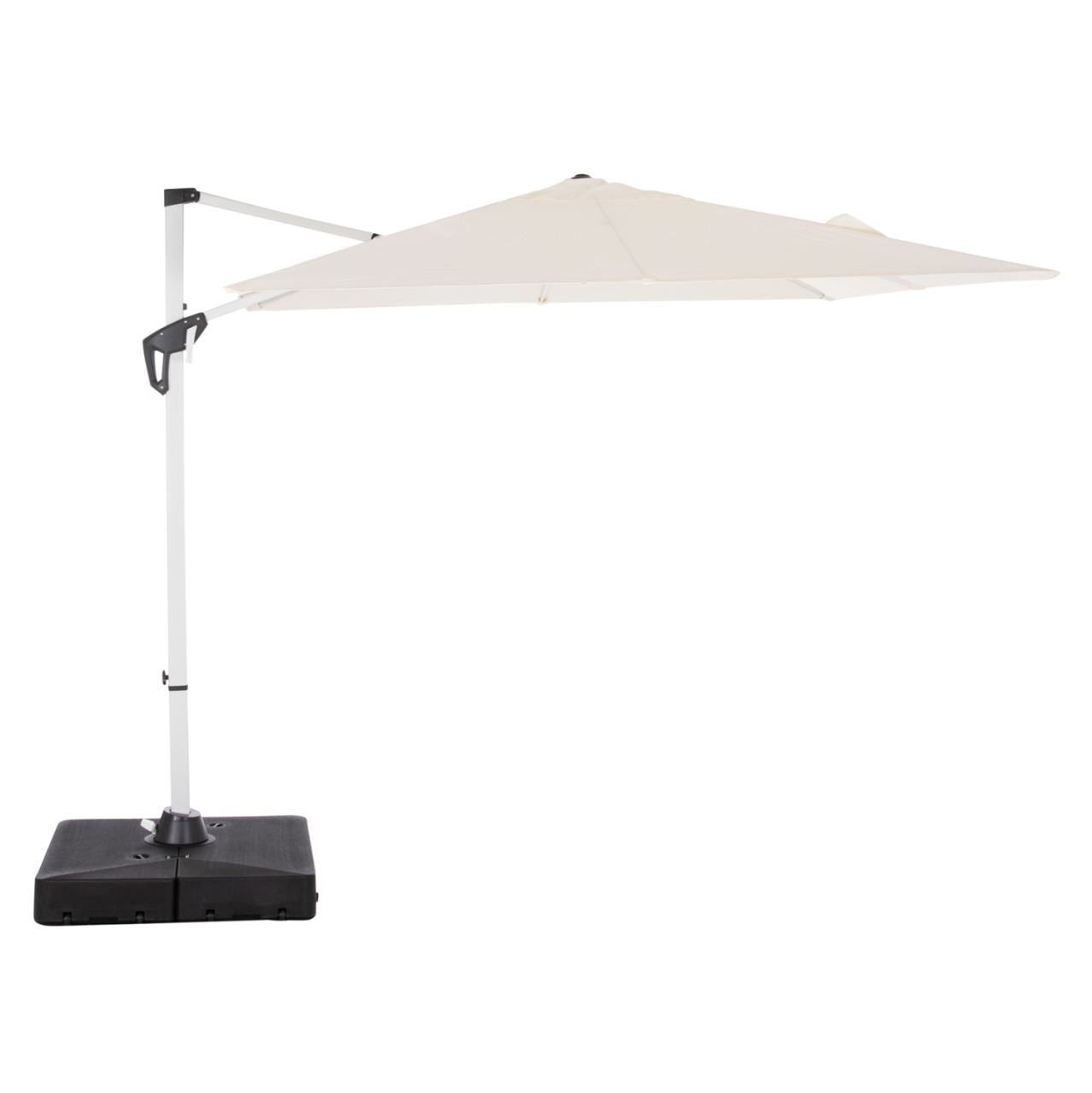 PROFESSIONAL UMBRELLA 2.7x2.7m WITH WATER BASE JAVANTE HM10857.02 WHITE ALUM. and SHADE [4]