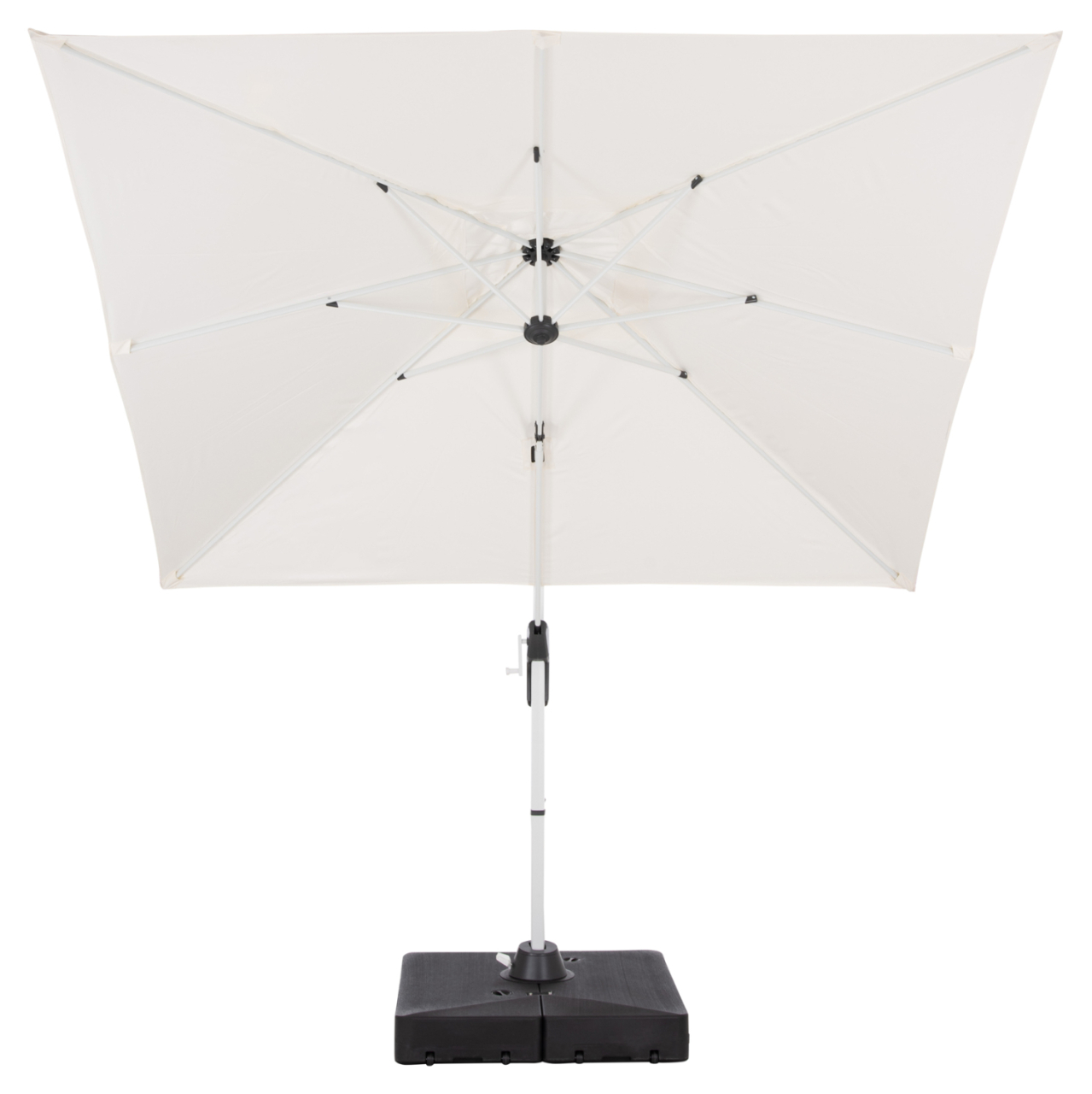PROFESSIONAL UMBRELLA 2.7x2.7m WITH WATER BASE JAVANTE HM10857.02 WHITE ALUM. and SHADE [3]