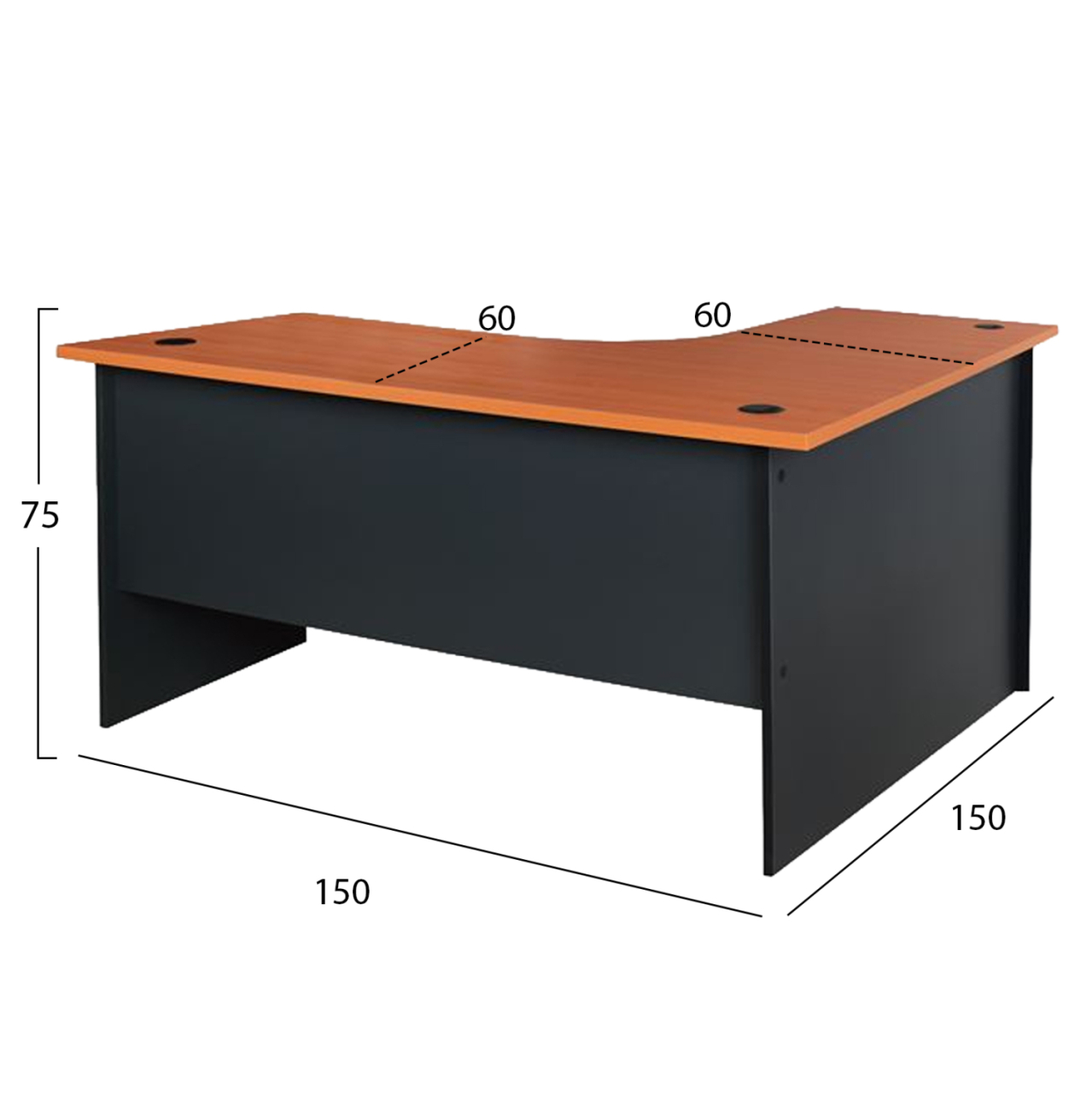 Proffesional office corner 150x150Χ75 HM2019.02 Cherry color [2]