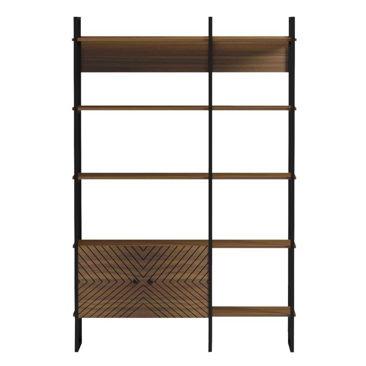 RACK NEZER HM18377.03 METAL FRAME--MELAMINE IN WALNUT 120x35x180Hcm. [3]