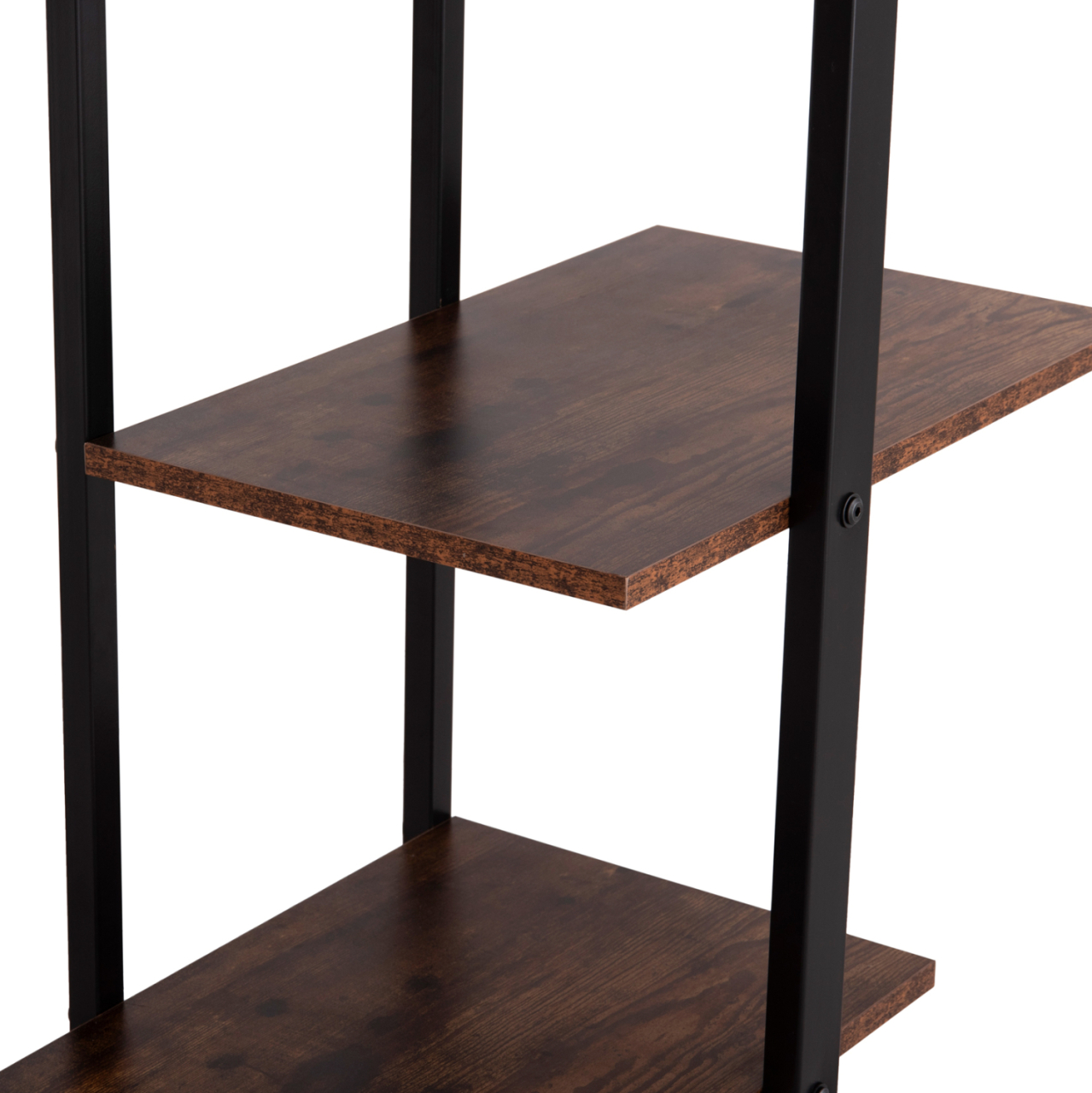 RACK OMNI HM18074.04 BLACK METAL FRAME-MELAMINE IN WALNUT 68x34.5x150.5Hcm. [6]