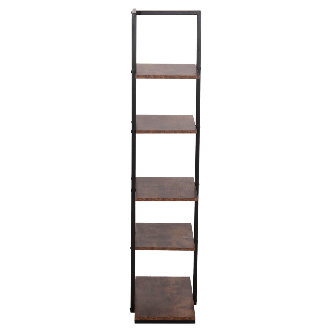 RACK OMNI HM18074.04 BLACK METAL FRAME-MELAMINE IN WALNUT 68x34.5x150.5Hcm. [4]
