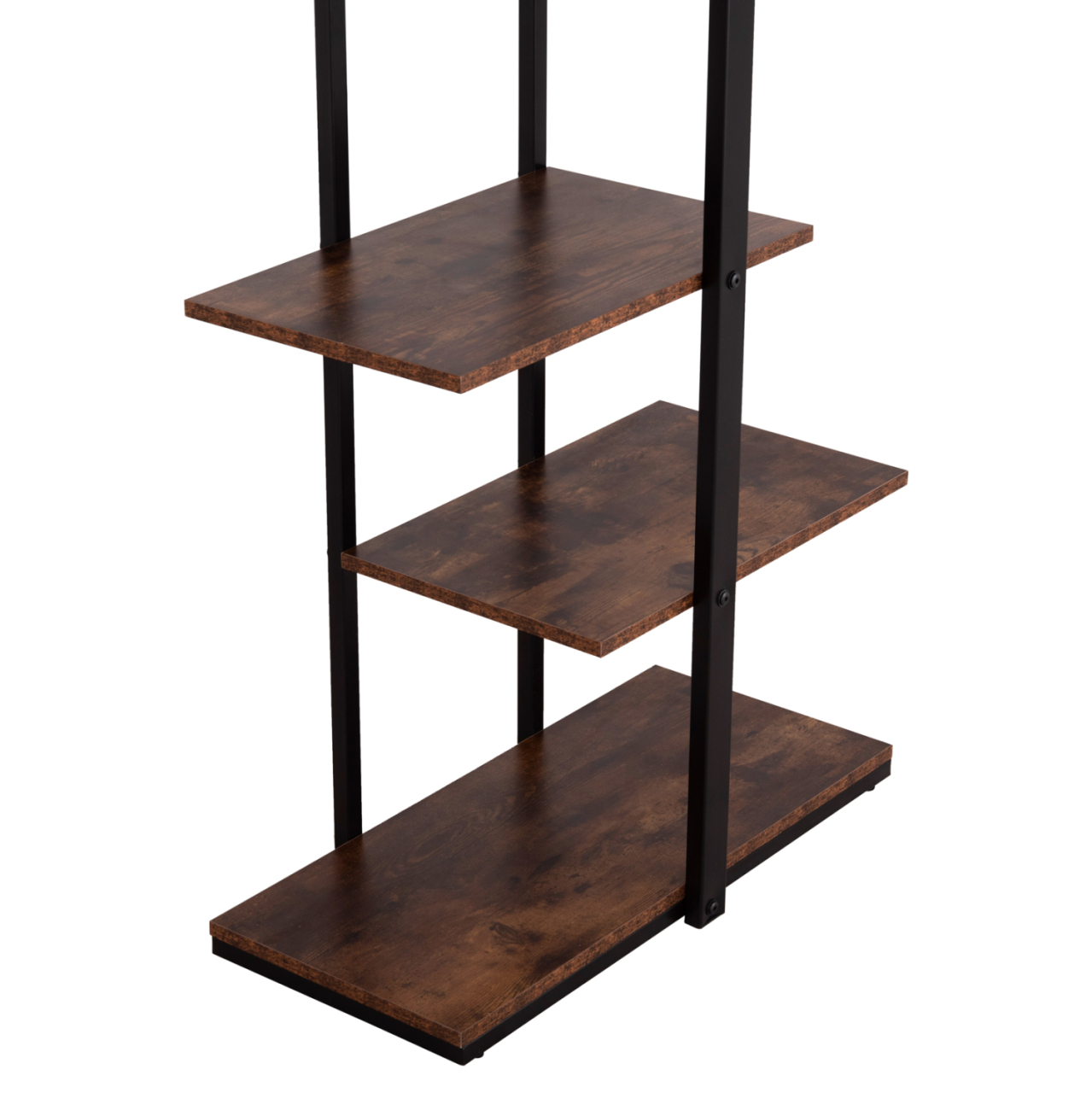 RACK OMNI HM18074.04 BLACK METAL FRAME-MELAMINE IN WALNUT 68x34.5x150.5Hcm. [8]