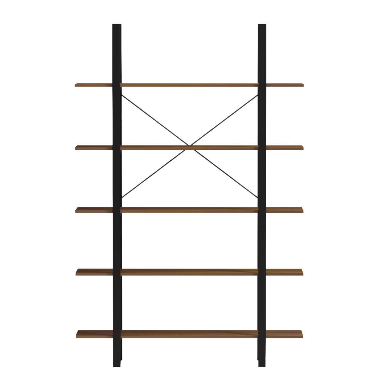 RACK TIMOTE HM18375.03 METAL FRAME--MELAMINE IN WALNUT 120x28x180Hcm. [3]