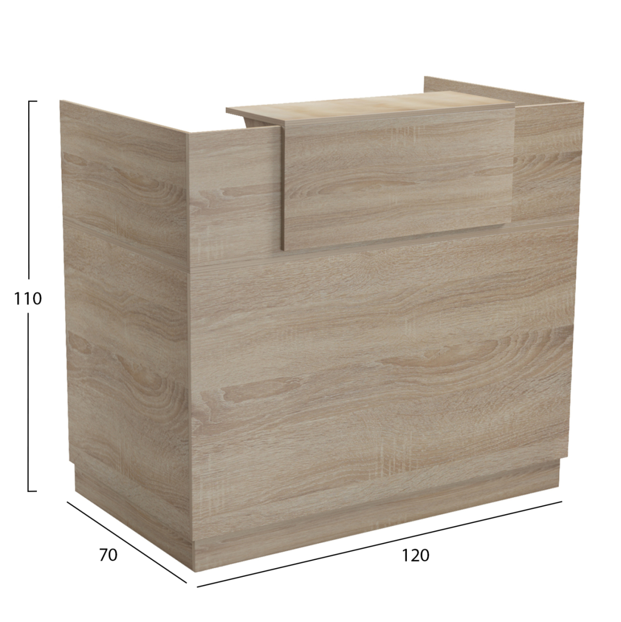RECEPTION DESK BARRY HM2152.01 MELAMINE IN SONAMA COLOR 120x70x110Hcm. [2]