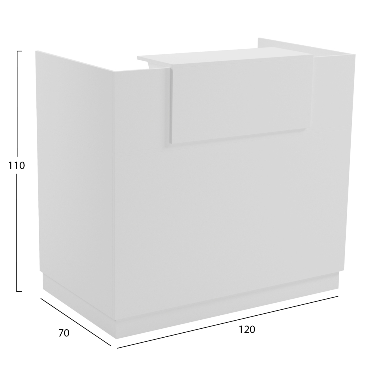 RECEPTION DESK BARRY HM2152.02 MELAMINE IN WHITE 120x70x110Hcm. [2]