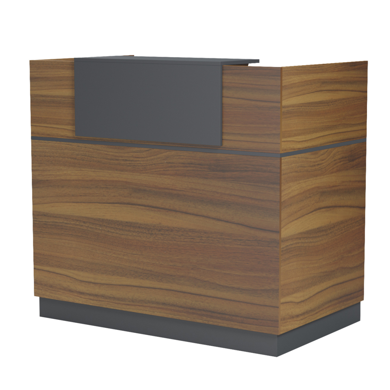 RECEPTION DESK BARRY HM2152.03 MELAMINE IN WALNUT/GREY 120x70x110Hcm. [4]