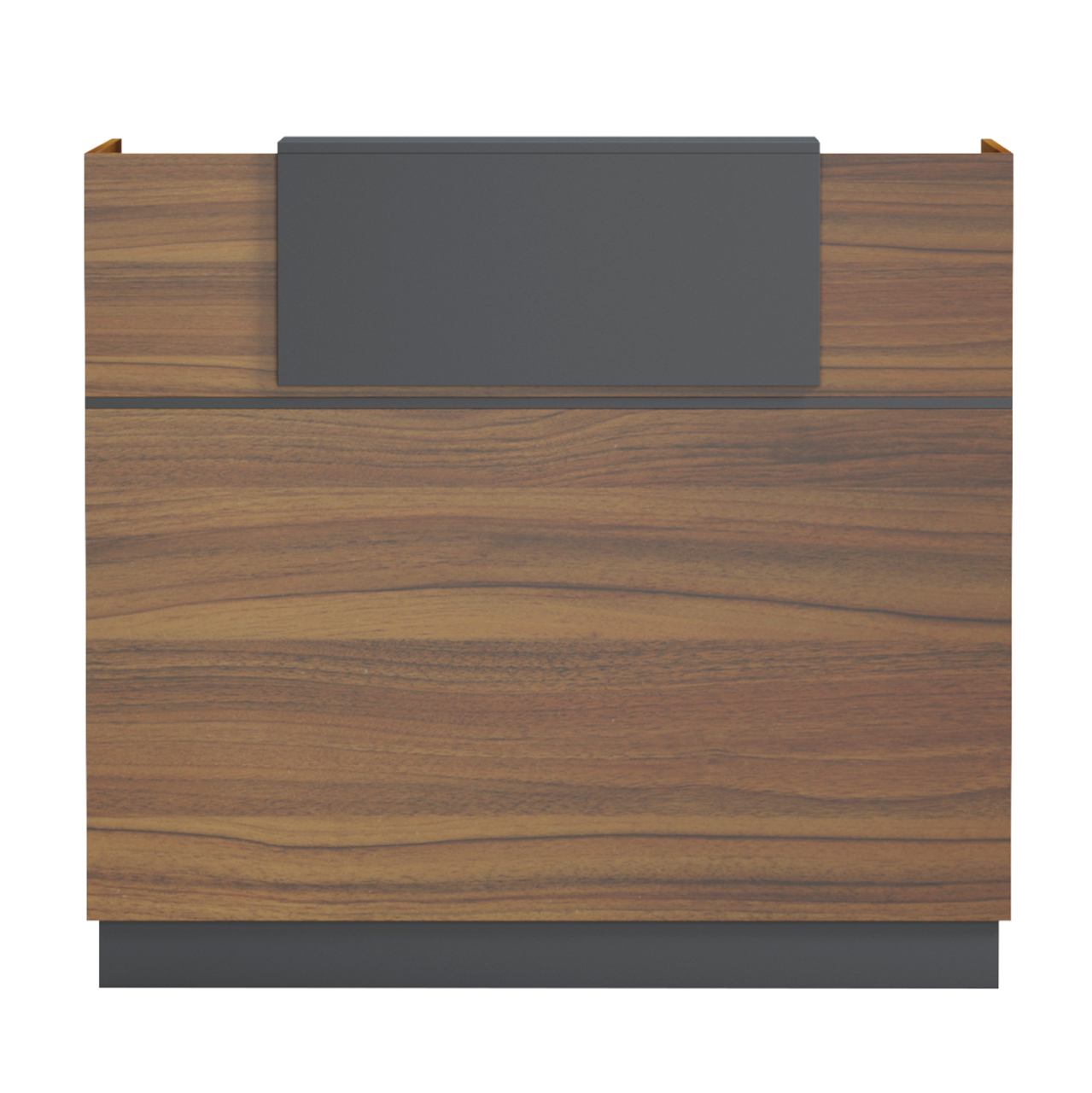 RECEPTION DESK BARRY HM2152.03 MELAMINE IN WALNUT/GREY 120x70x110Hcm. [3]
