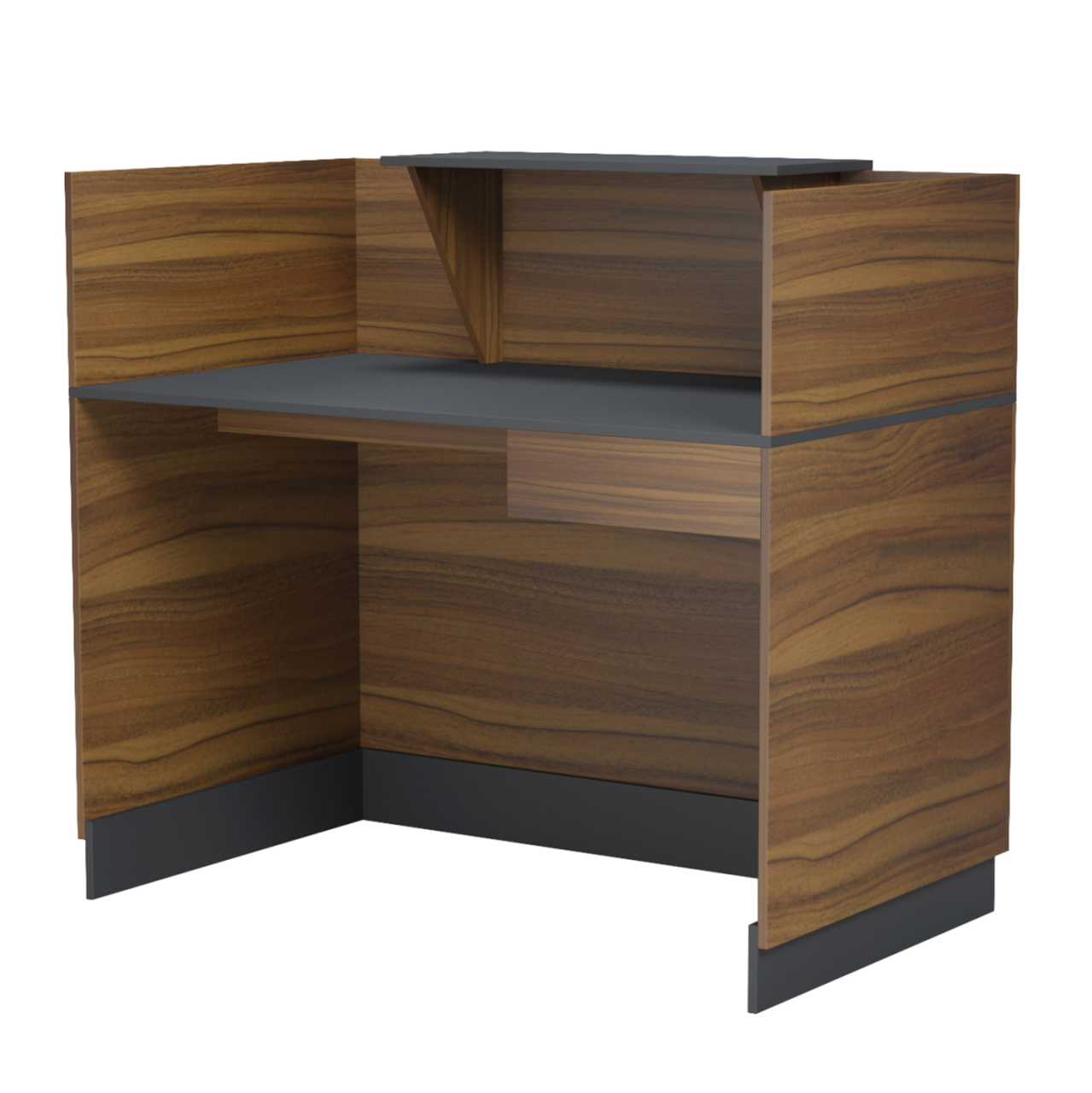 RECEPTION DESK BARRY HM2152.03 MELAMINE IN WALNUT/GREY 120x70x110Hcm. [6]