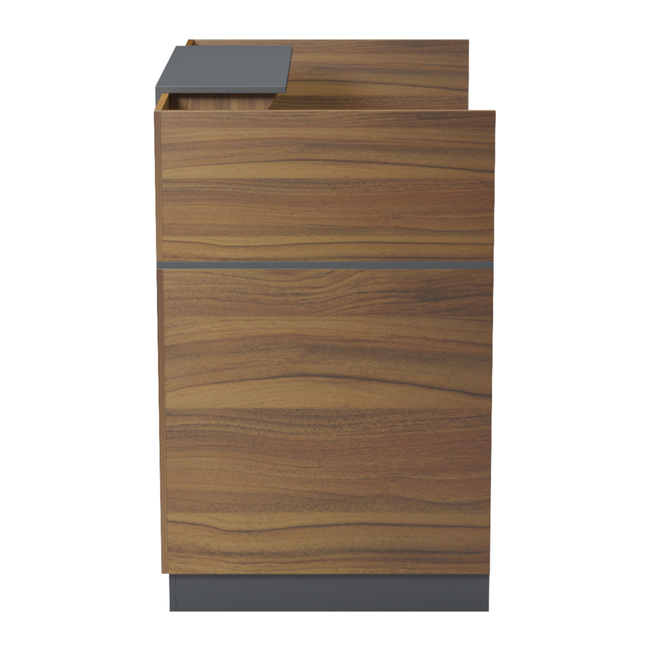 RECEPTION DESK BARRY HM2152.03 MELAMINE IN WALNUT/GREY 120x70x110Hcm. [5]