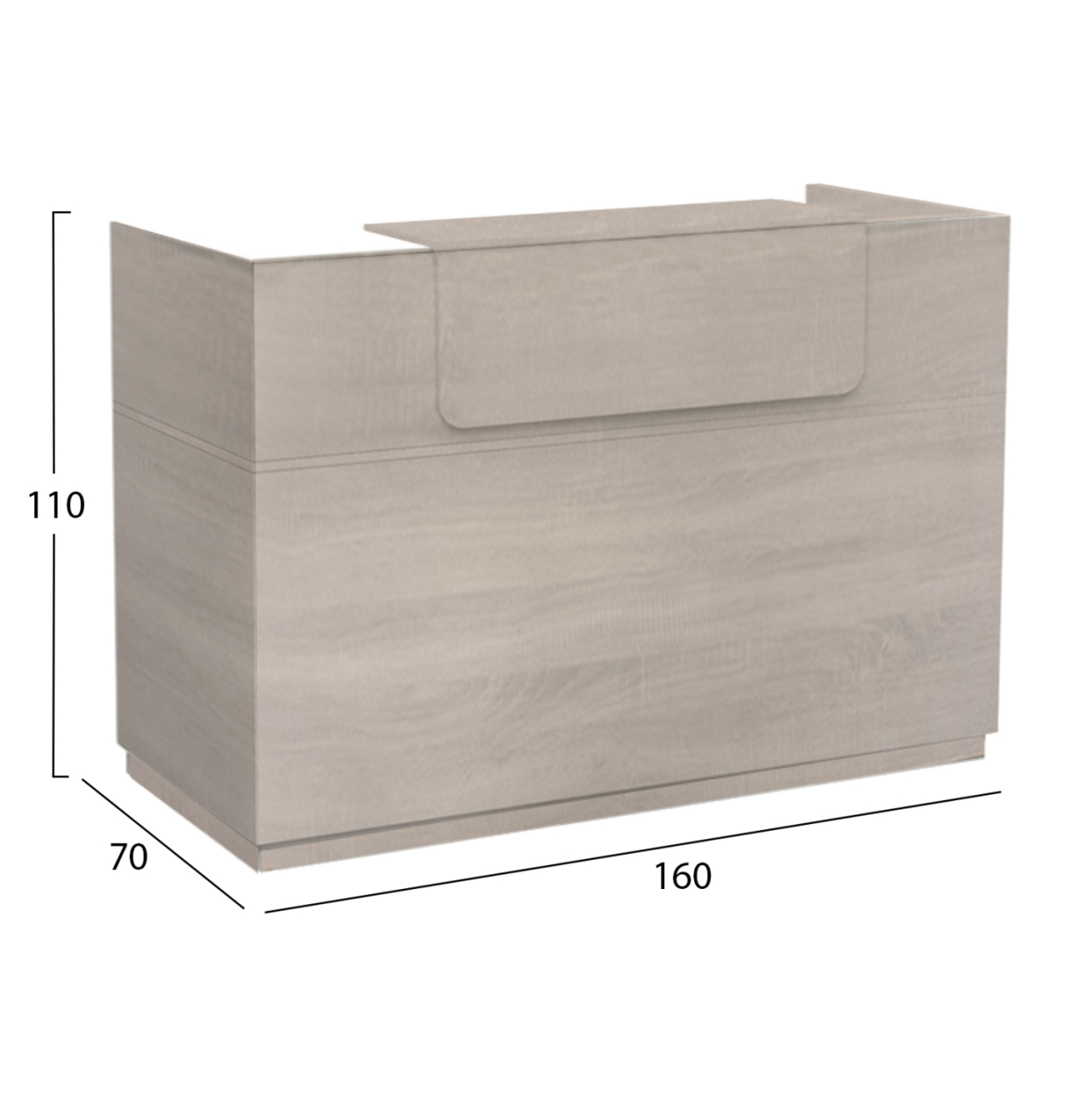 RECEPTION DESK BARRY HM2153.01 MELAMINE IN SONAMA COLOR 160x70x110Hcm. [2]