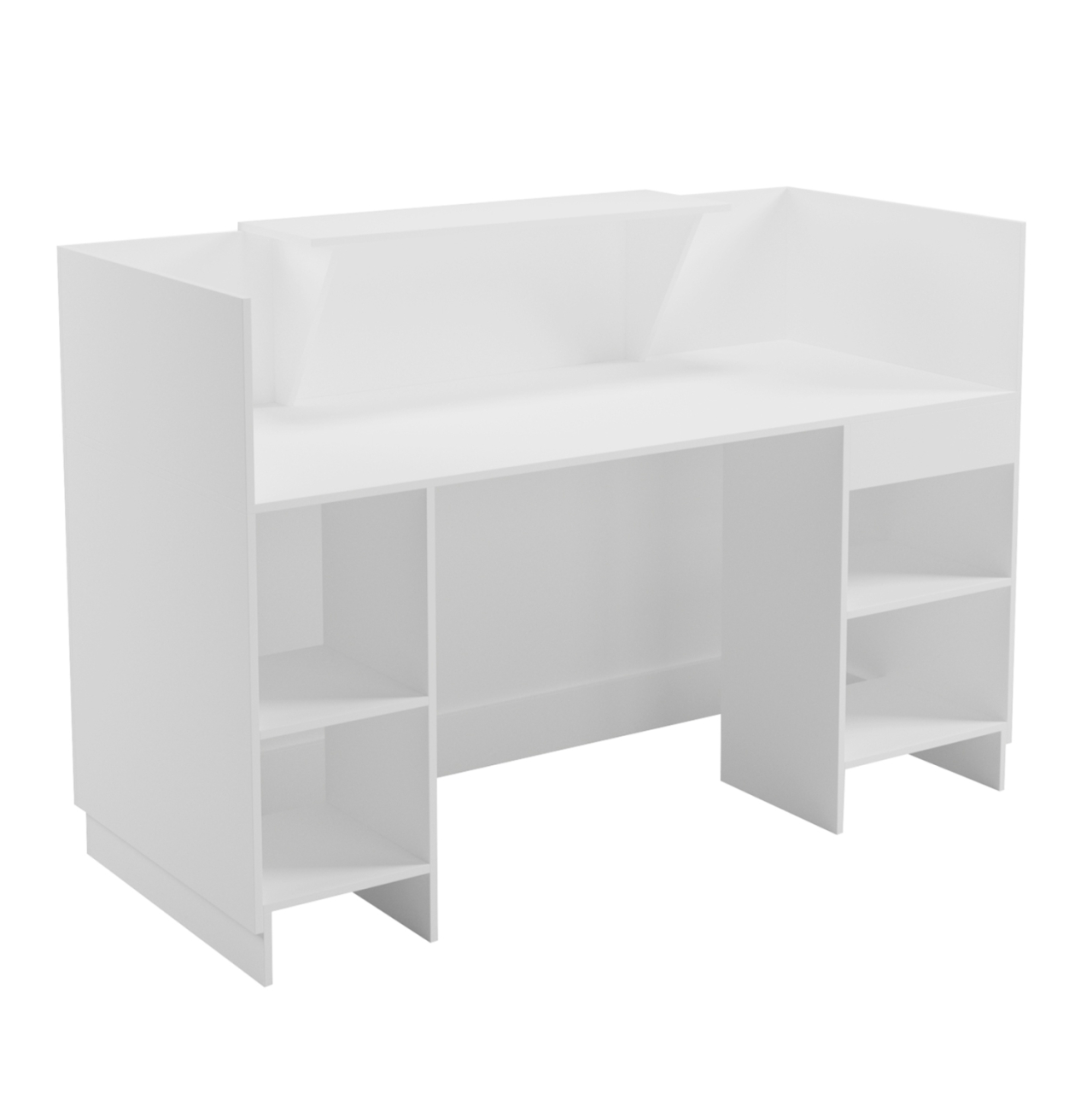 RECEPTION DESK BARRY HM2153.02 MELAMINE IN ALL WHITE 160x70x110Hcm. [6]