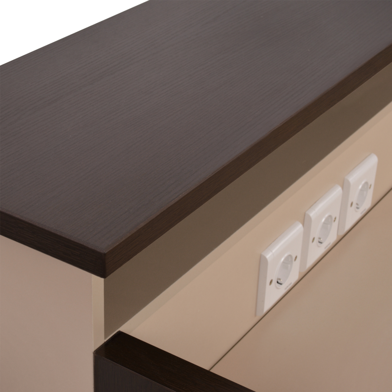 RECEPTION DESK DALTON HM2068.01 MELAMINE IN WENGE-BEIGE 240x80x106Hcm. [7]
