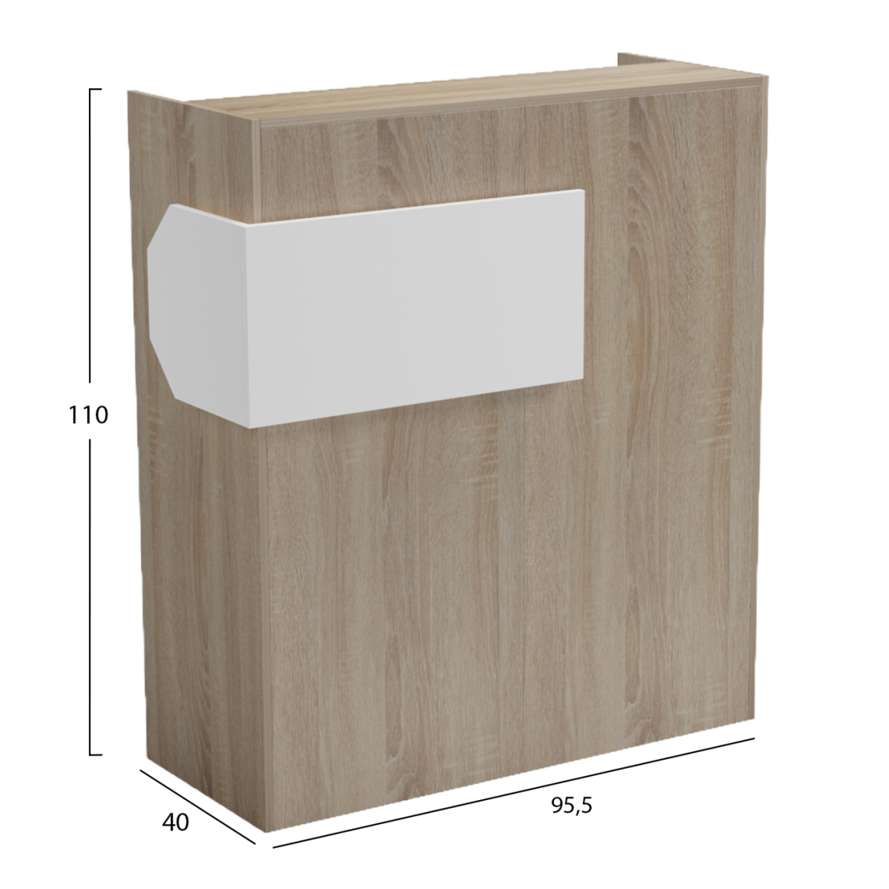 RECEPTION DESK GAND HM2154.01 MELAMINE IN SONAMA/WHITE 95.5x40x110Hcm. [2]