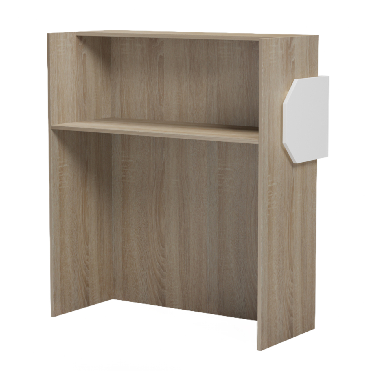 RECEPTION DESK GAND HM2154.01 MELAMINE IN SONAMA/WHITE 95.5x40x110Hcm. [6]