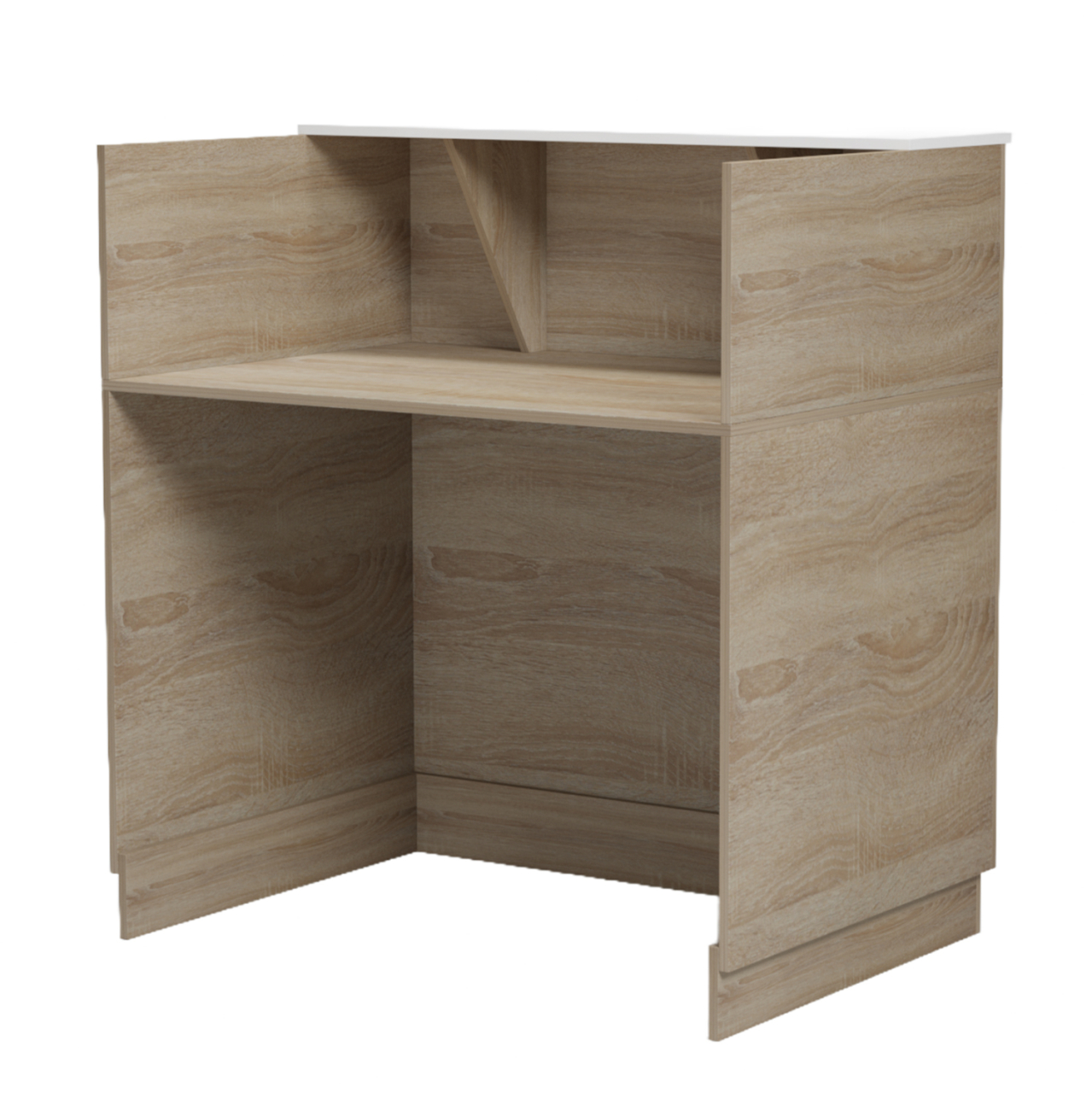 RECEPTION DESK KARMEN HM2155.01 MELAMINE IN SONAMA/WHITE 100x70x110Hcm. [6]