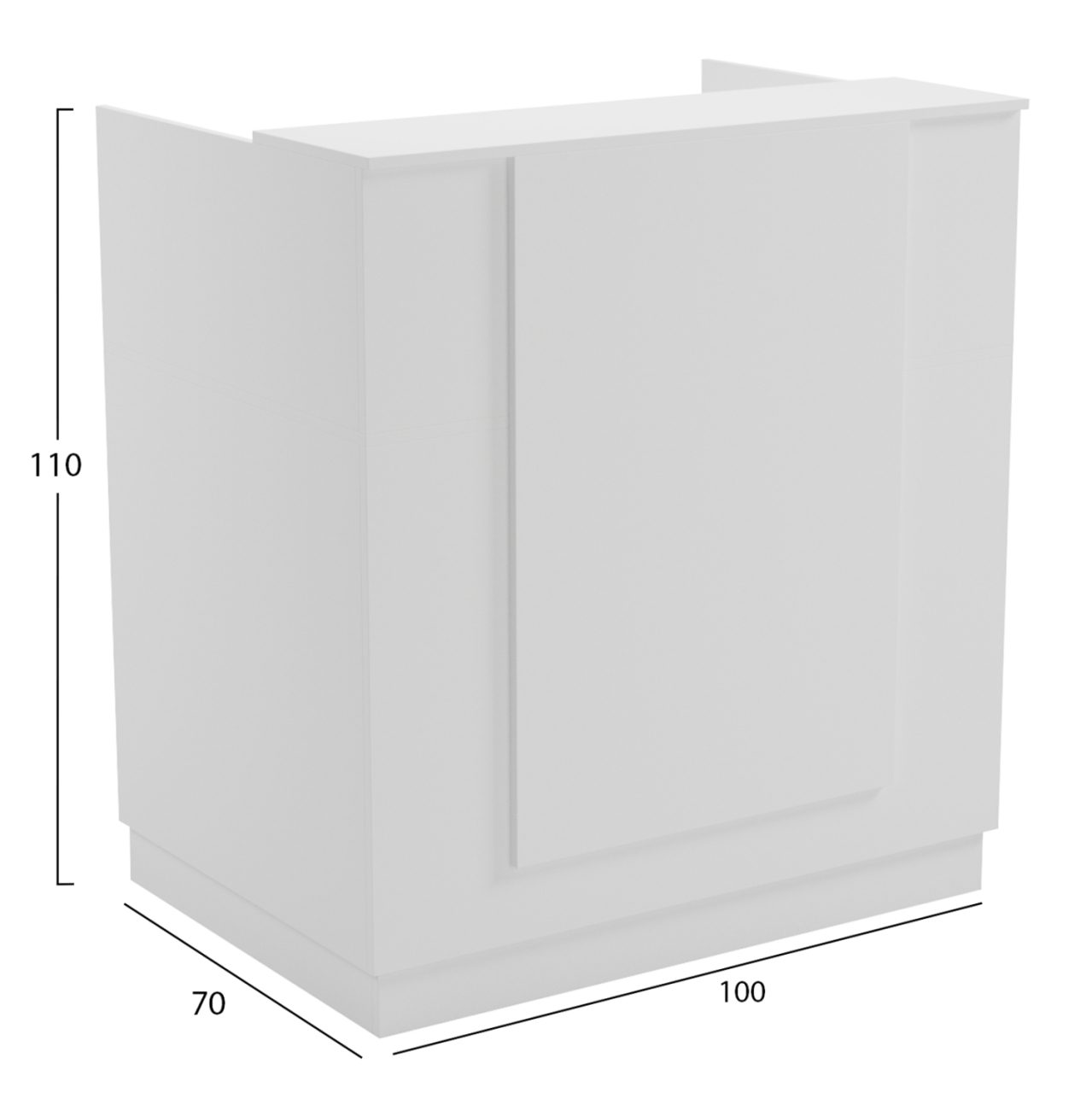 RECEPTION DESK KARMEN HM2155.02 MELAMINE IN WHITE 100x70x110Hcm. [2]