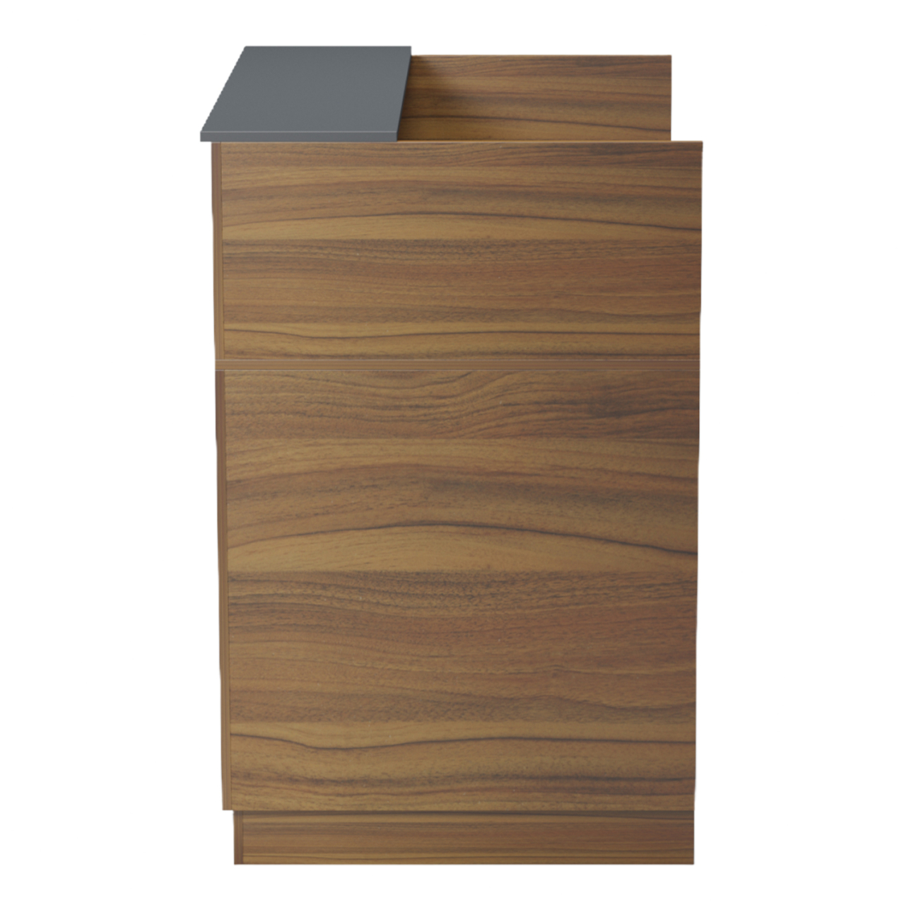 RECEPTION DESK KARMEN HM2155.03 MELAMINE IN WALNUT/GREY 100x70x110Hcm. [5]